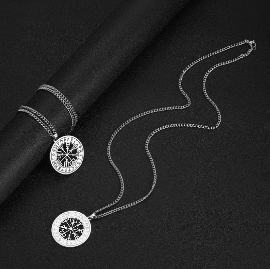 Viking Rune Compass Necklace