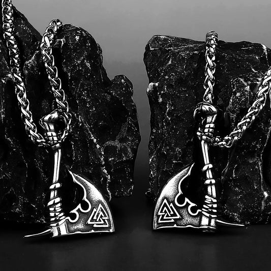 Valknut Axe Necklace