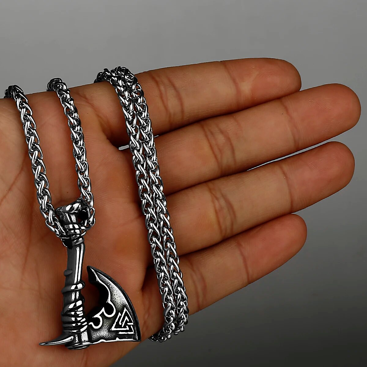 Valknut Axe Necklace