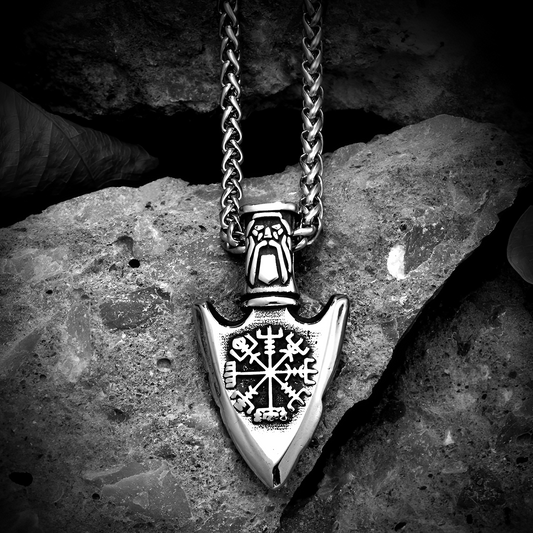 Engraved Viking Warriors Arrow Necklace