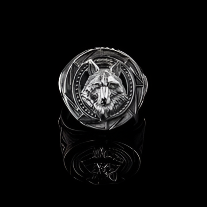 Norse Grey Wolf Ring